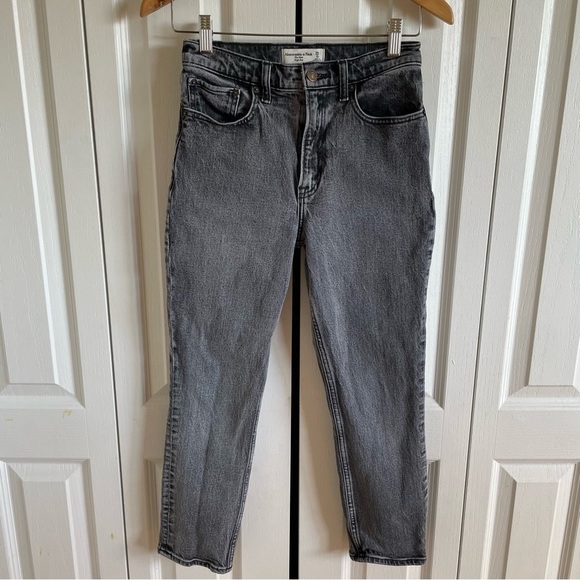 Abercrombie & Fitch Denim - Abercrombie & Fitch The Mom High Rise Jeans Women’s 25 Vintage Black Trendy EUC